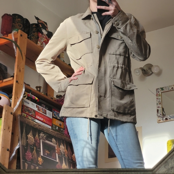 Obey propaganda full zip military styke utility green jacket - size small - Picture 6 of 7